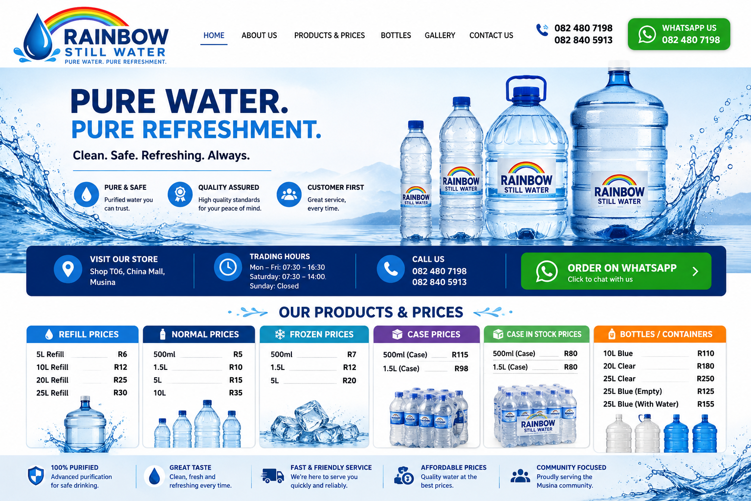 Rainbow Still Water 25 litre container